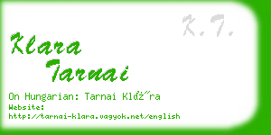 klara tarnai business card